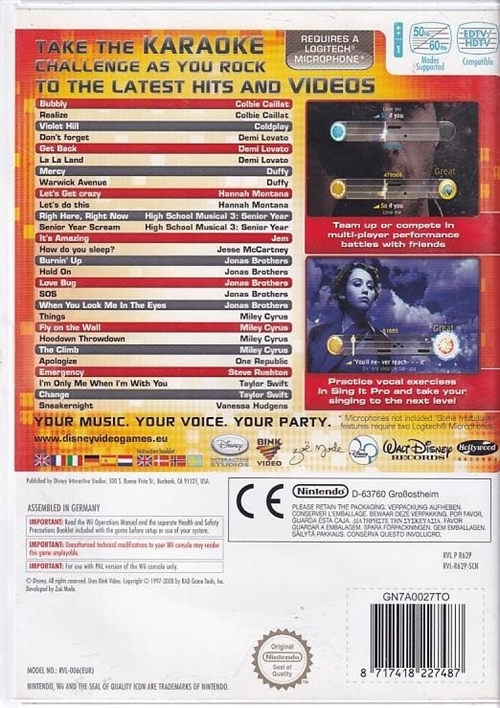 Disney Sing It Pop Hits - Nintendo Wii (B Grade) (Genbrug)